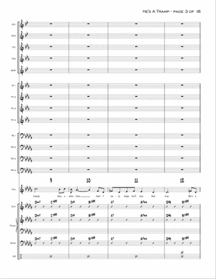 He's A Tramp from LADY AND THE TRAMP Jazz Ensemble scores gallery preview page 3
