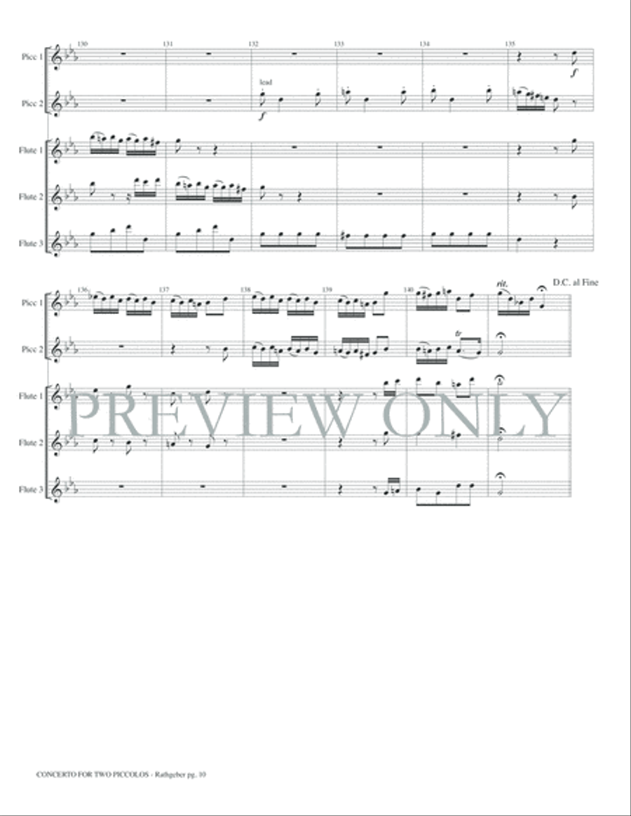 Concerto for Two Piccolos Op. 6 Small Ensemble scores gallery preview page 12