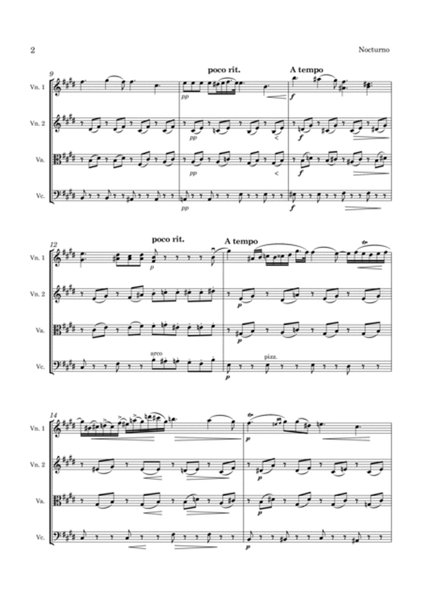 Chopin Nocturne Op.9 No.2 for String Quartet image number null