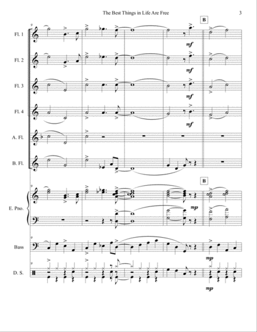 The Best Things In Life Are Free Woodwind Ensemble scores gallery preview page 3