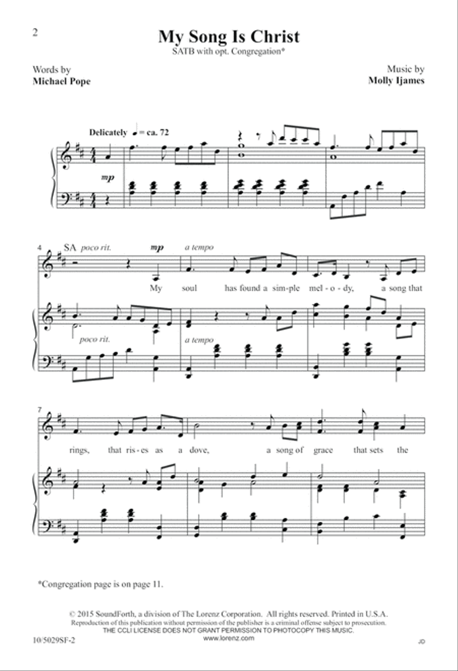 My Song Is Christ 4-Part scores gallery preview page 2