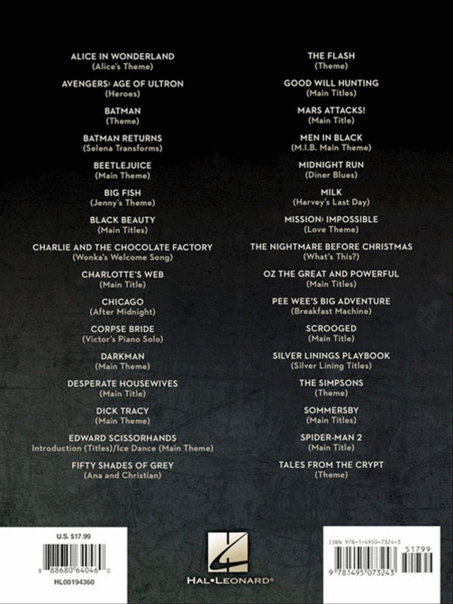 The Movie & TV Music of Danny Elfman Piano Solo scores gallery preview page 6