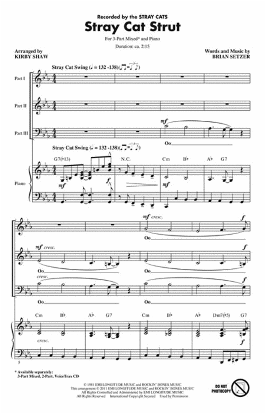 Stray Cat Strut 3-Part scores gallery preview page 2