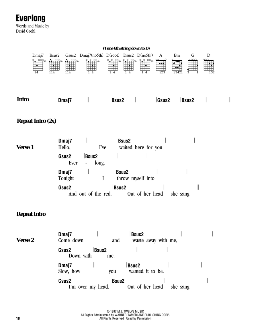 Everlong Acoustic Guitar scores gallery preview page 1