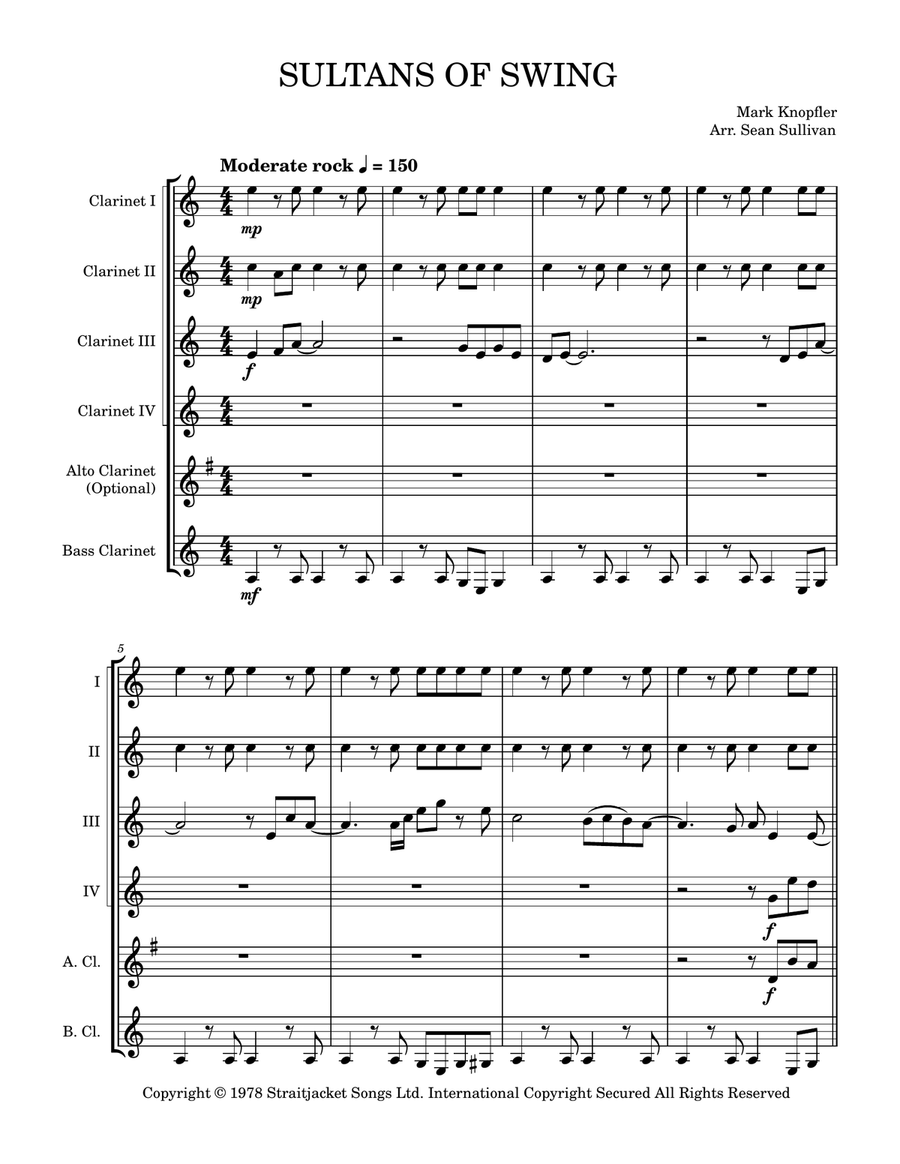 Sultans Of Swing Clarinet Quintet scores gallery preview page 2