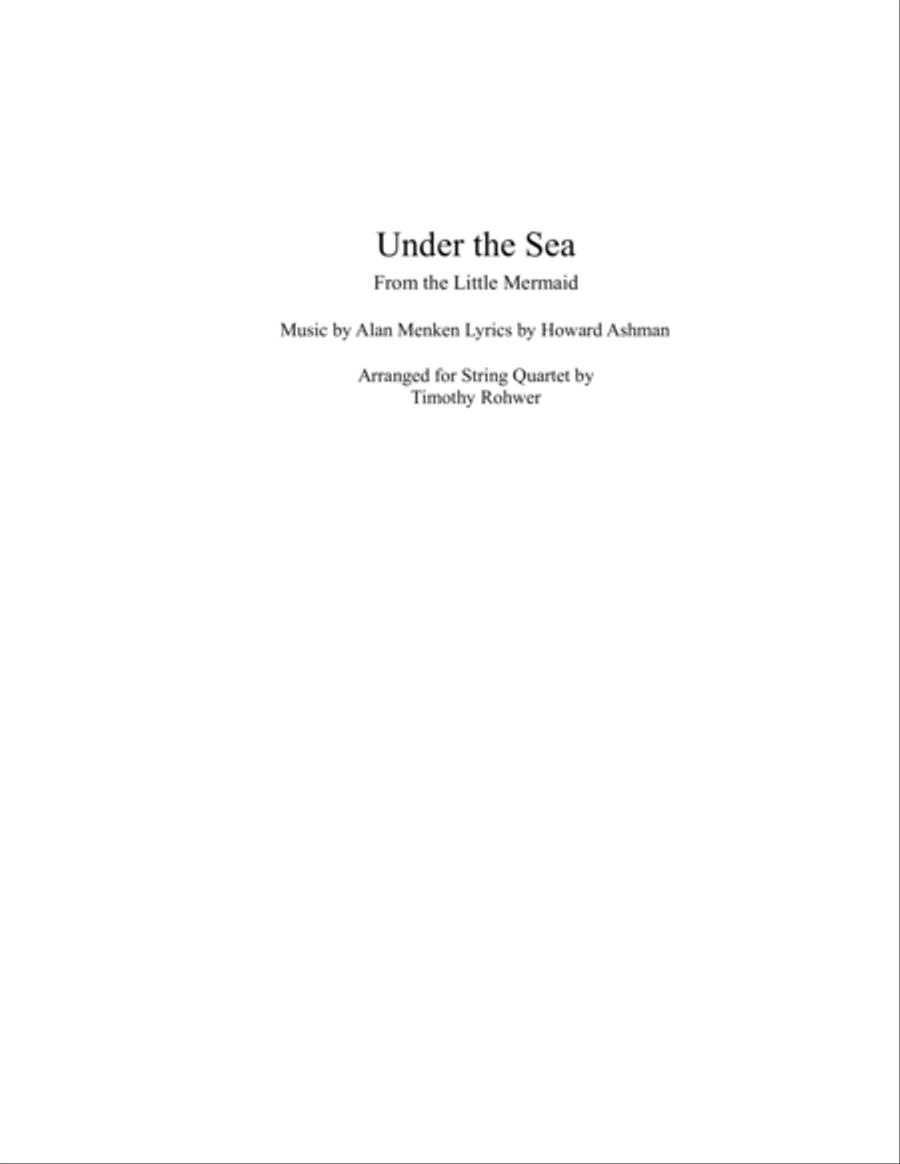 Under The Sea Under The Sea String Quartet scores gallery preview page 1