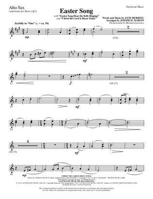 Easter Song (with Christ The Lord Is Risen Today) - Alto Sax (sub. Horn)
