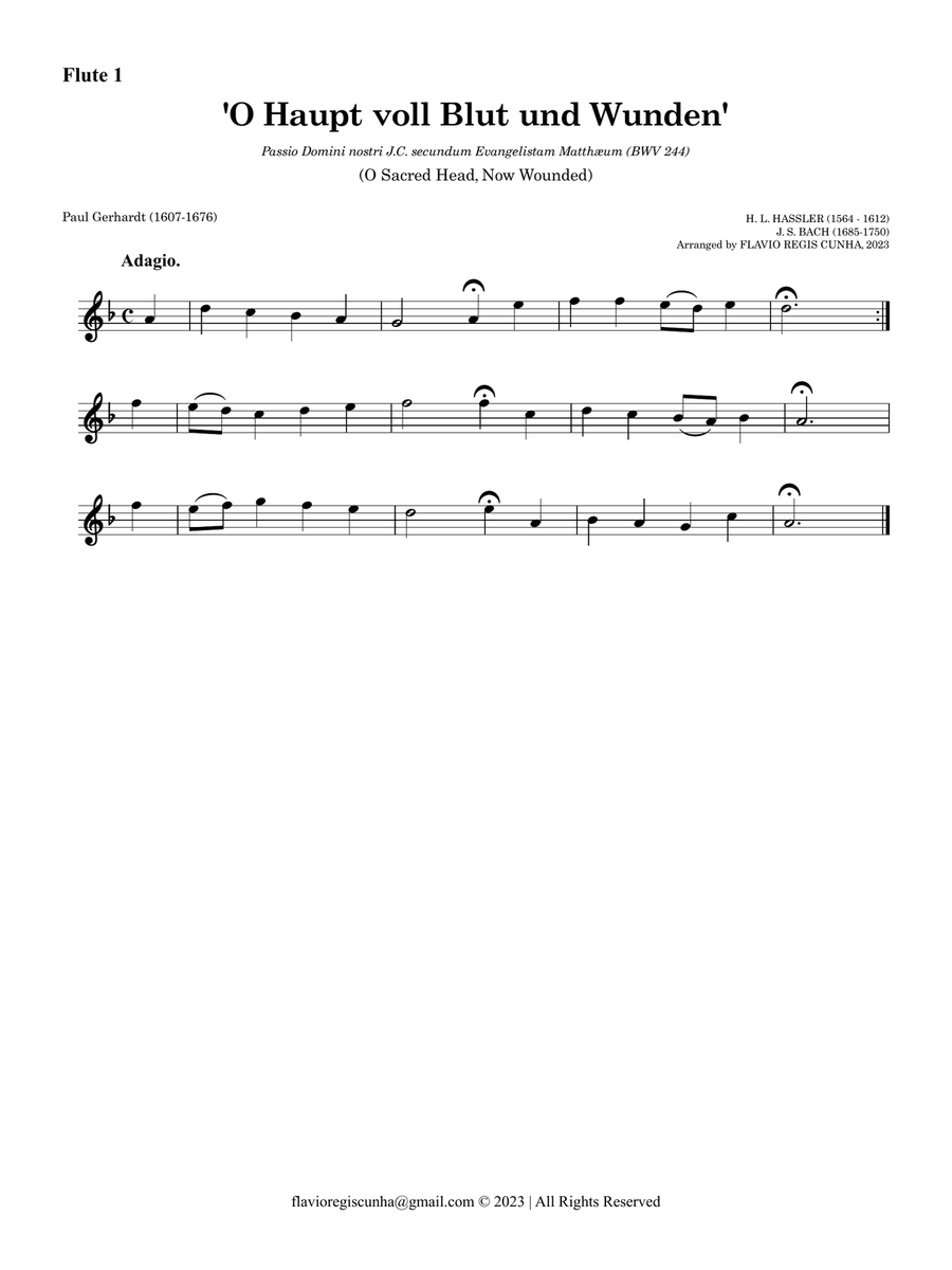 'O Haupt voll Blut und Wunden' (O Sacred Head, Now Wounded) for Choir and Orchestra Choir scores gallery preview page 6