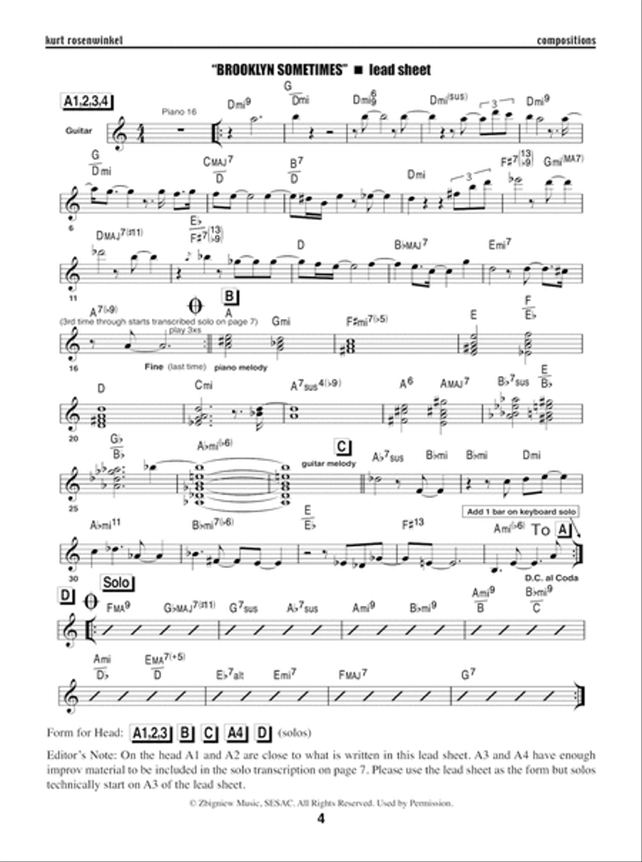Kurt Rosenwinkel Compositions Electric Guitar scores gallery preview page 5