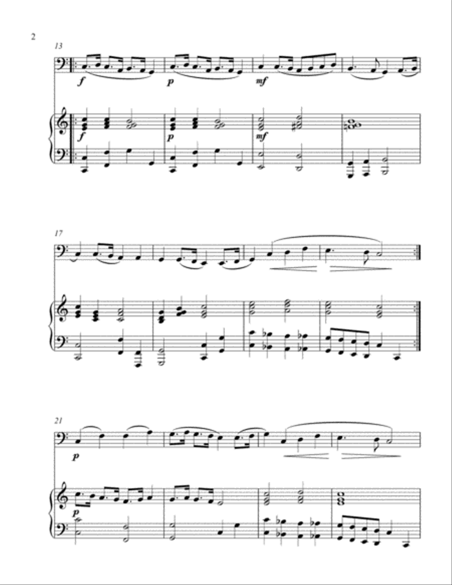 Country Gardens (bass C instrument solo) Small Ensemble scores gallery preview page 3