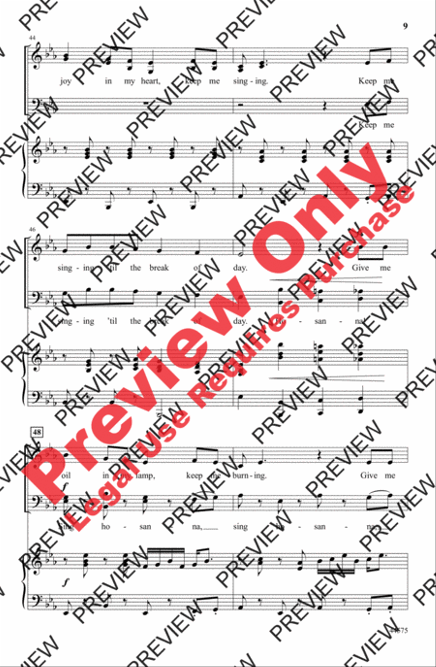 Give Me Oil in My Lamp 4-Part scores gallery preview page 9