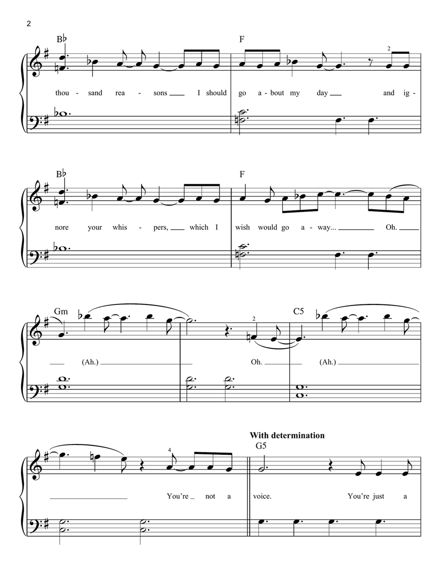 Into The Unknown (from Disney's Frozen 2) Easy Piano scores gallery preview page 2