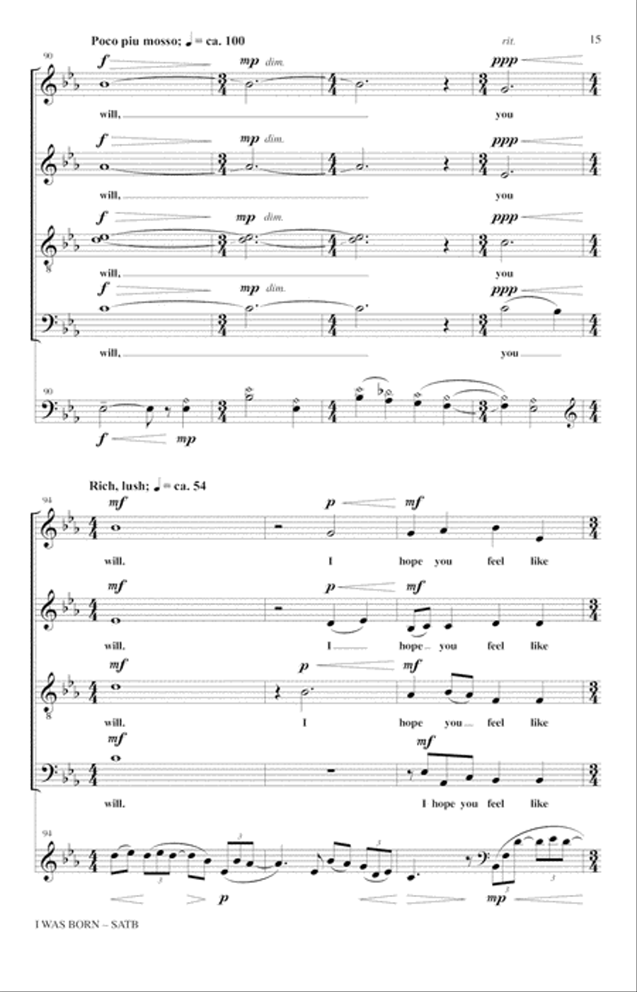 I Was Born 4-Part scores gallery preview page 13