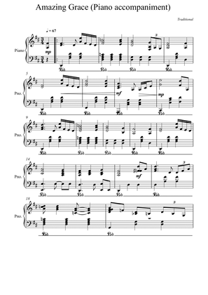 Book cover for Amazing Grace Piano accompaniment - D Major