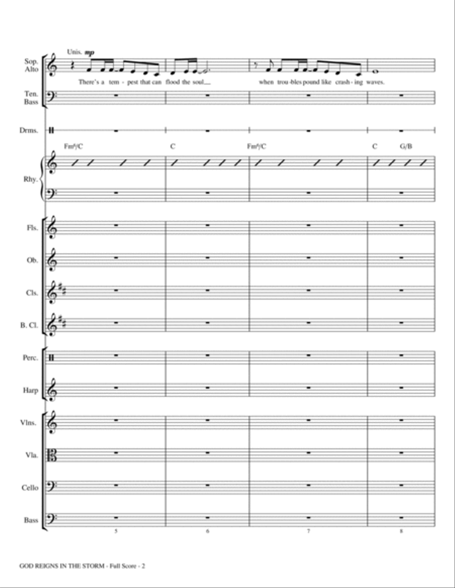 God Reigns In The Storm - Full Score Choir scores gallery preview page 2