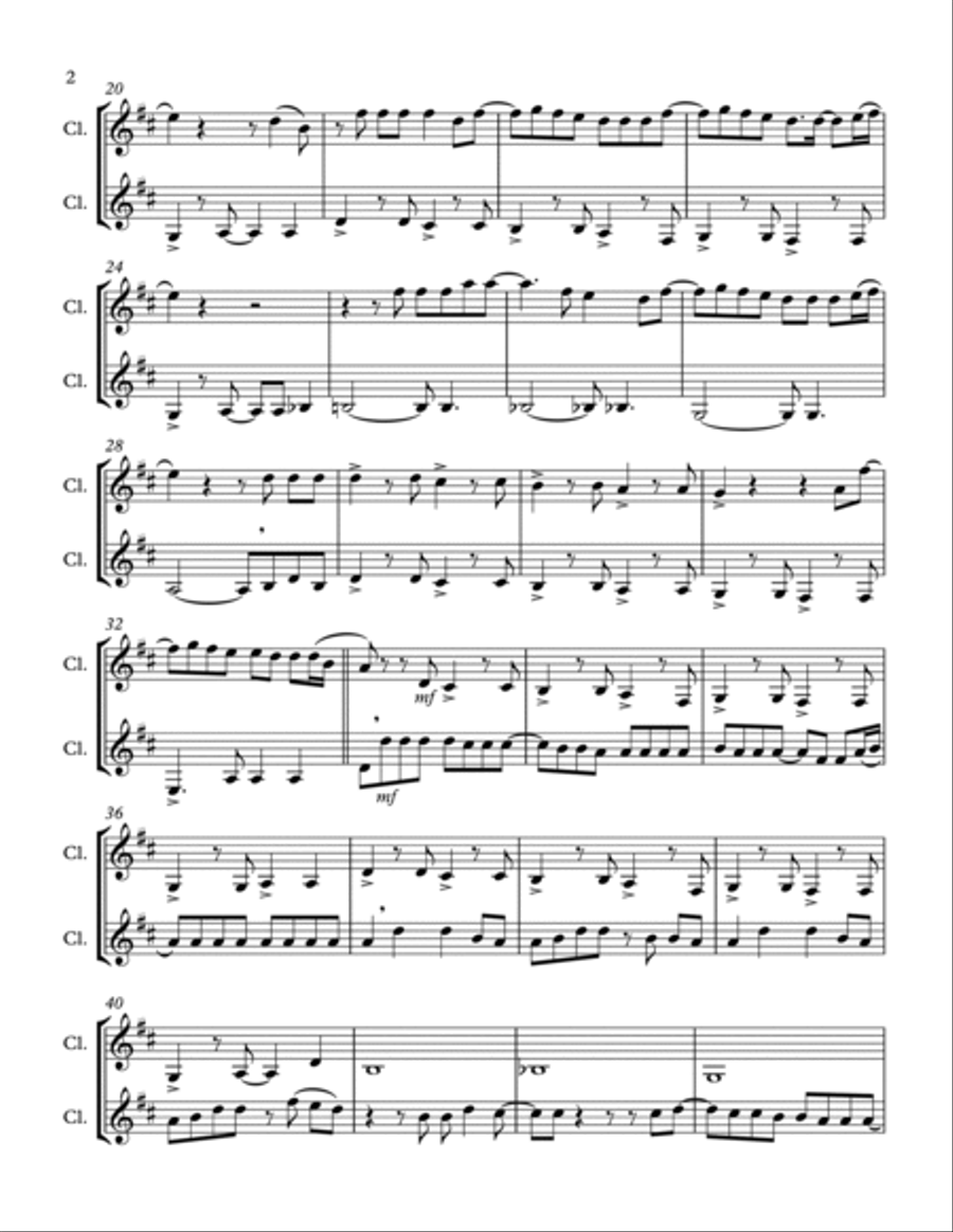 Permission To Dance Permission To Dance Clarinet Duet scores gallery preview page 2