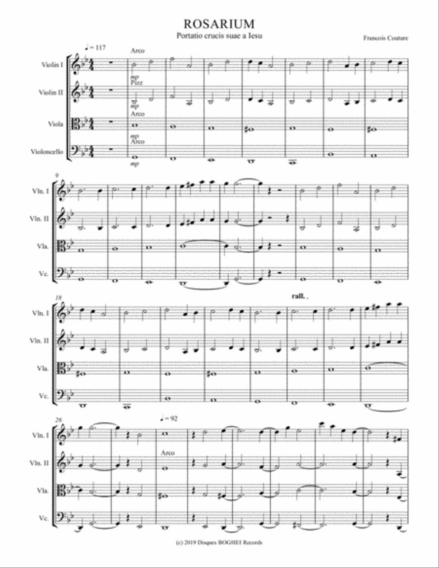 ROSARIUM_Portatio crucis suae a Iesu String Quartet scores gallery preview page 1