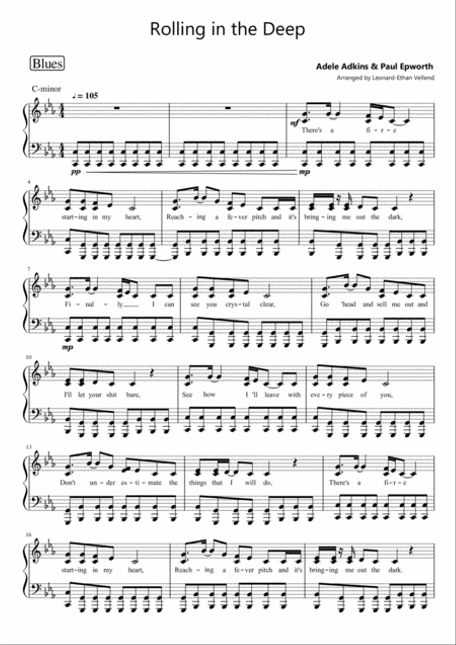 Rolling In The Deep Voice scores gallery preview page 1