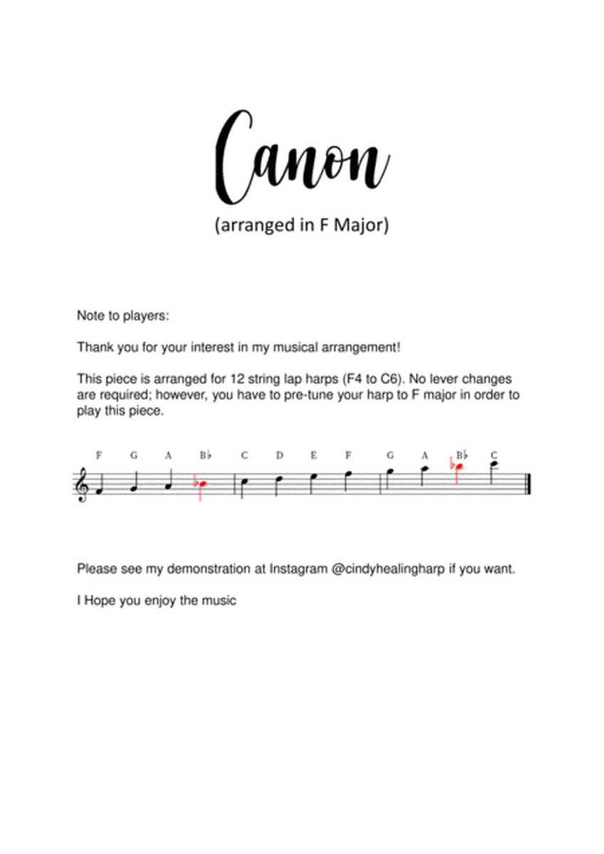 Canon (in F for 12-string Harp) image number null