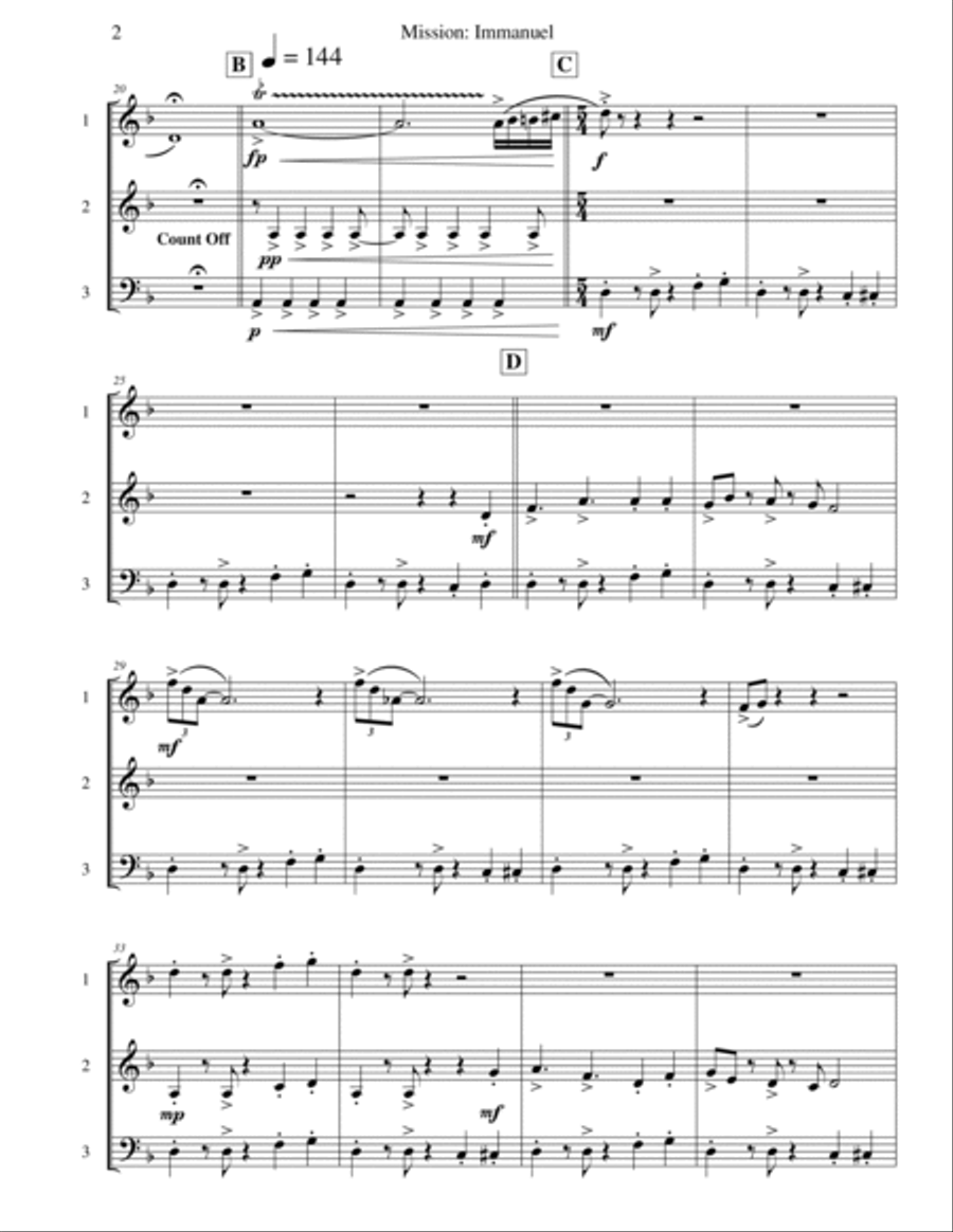 Mission: Impossible Theme Brass Trio scores gallery preview page 3