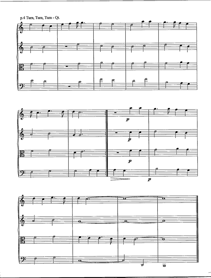 Turn! Turn! Turn! (To Everything There Is A Season) String Quartet scores gallery preview page 5