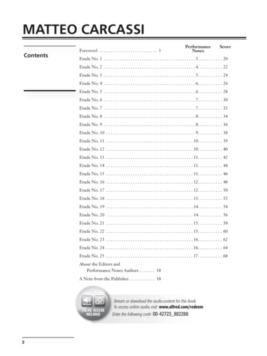 Carcassi -- Melodic and Progressive Etudes, Op. 60 Acoustic Guitar scores gallery preview page 2