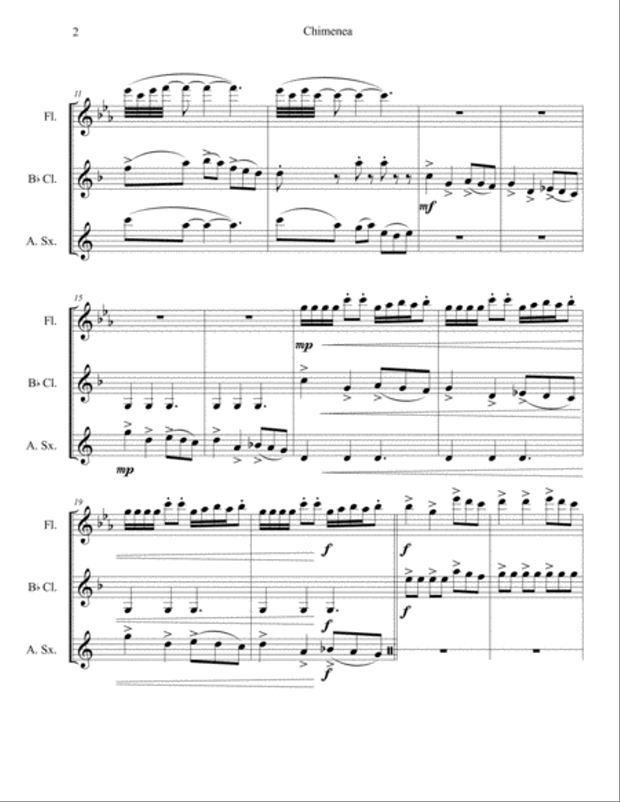Chimenea Woodwind Trio scores gallery preview page 2