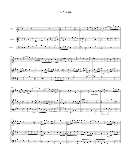 Trio sonata QV 2 : 22 (Anh. 14) for flute, violin (or 2 flutes) and continuo in E minor