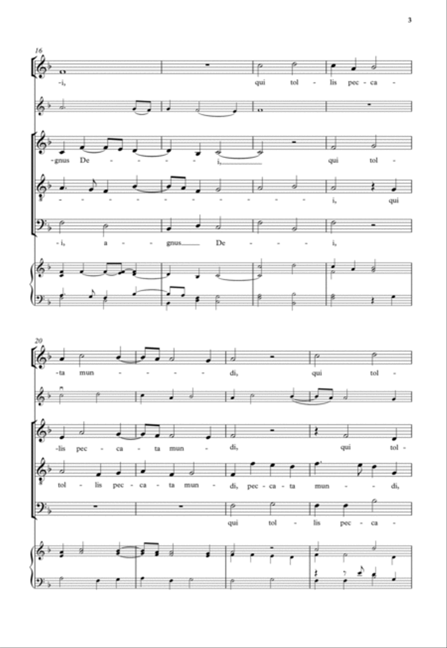 Agnus Dei II from Missa Brevis 4-Part scores gallery preview page 3