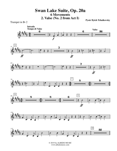 Swan Lake Suite, 6 Movements and 8 Movements - Trumpet in Bb 2 (Transposed Part)