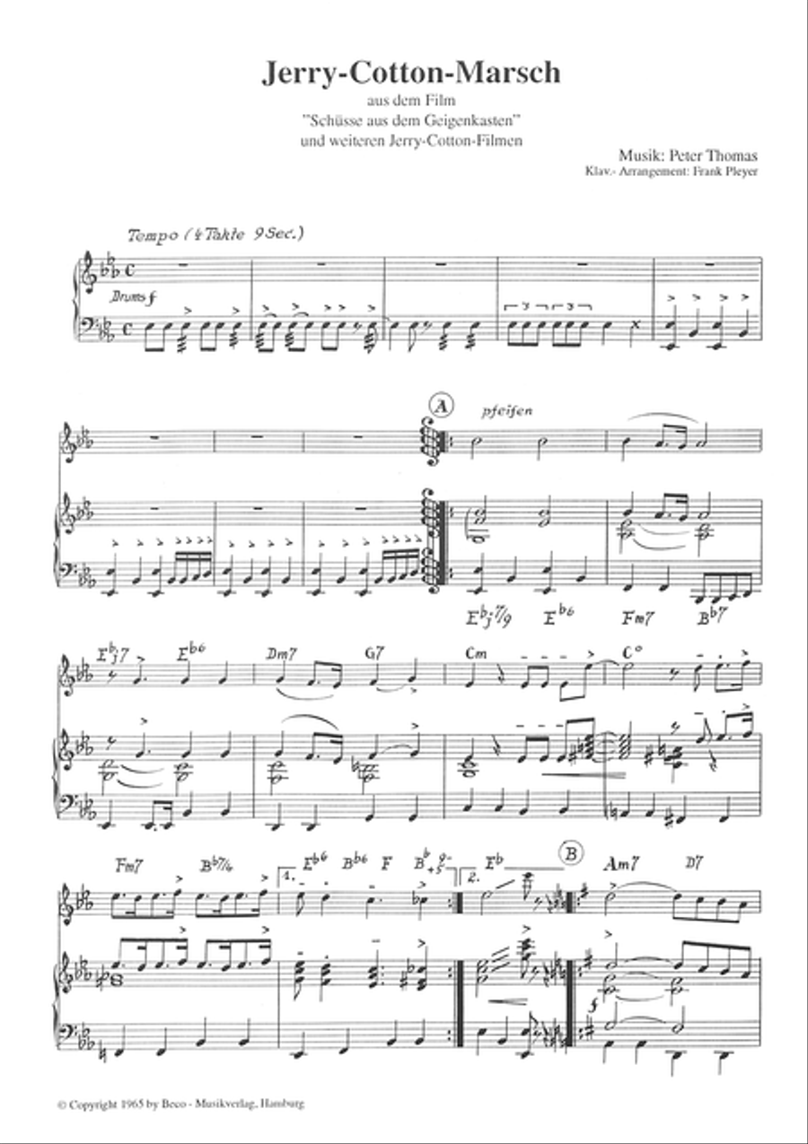 Jerry Cotton Marsch Violin scores gallery preview page 3