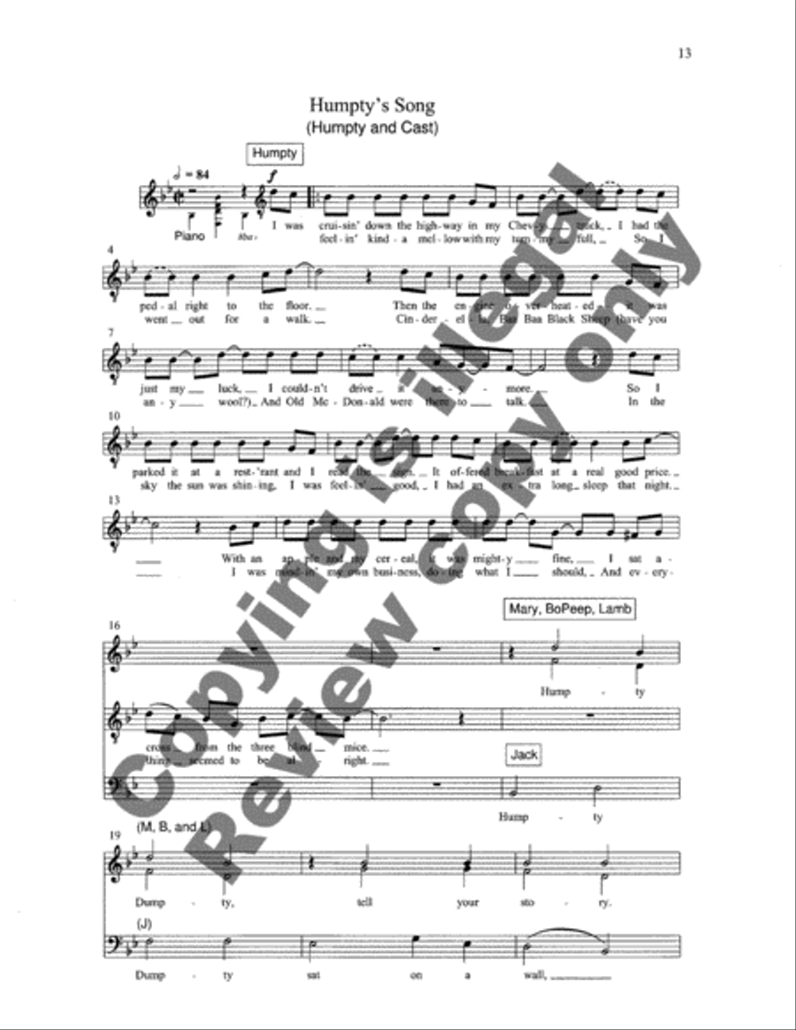 A Backpack Opera: Mother Goose Avenue Choir scores gallery preview page 10