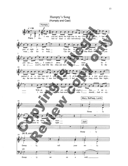 A Backpack Opera: Mother Goose Avenue (Vocal Score)