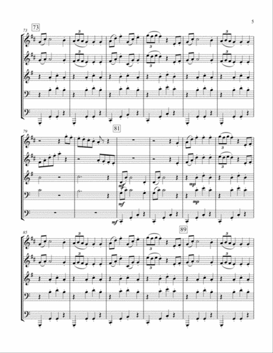Radetzky March for Brass Quintet Brass Quintet scores gallery preview page 5