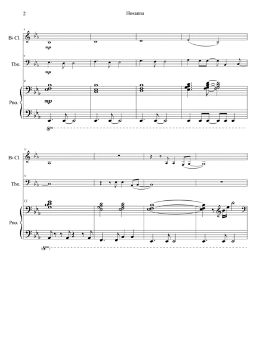 Hosanna (praise Is Rising) Clarinet scores gallery preview page 3