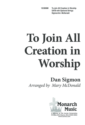 Book cover for To Join All Creation in Worship