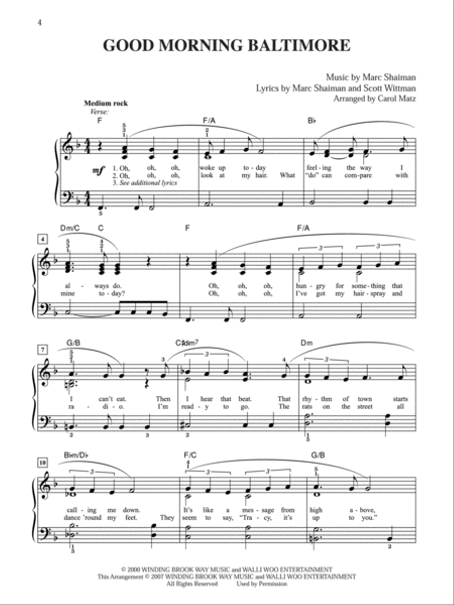 Hairspray -- Soundtrack to the Motion Picture Easy Piano scores gallery preview page 2