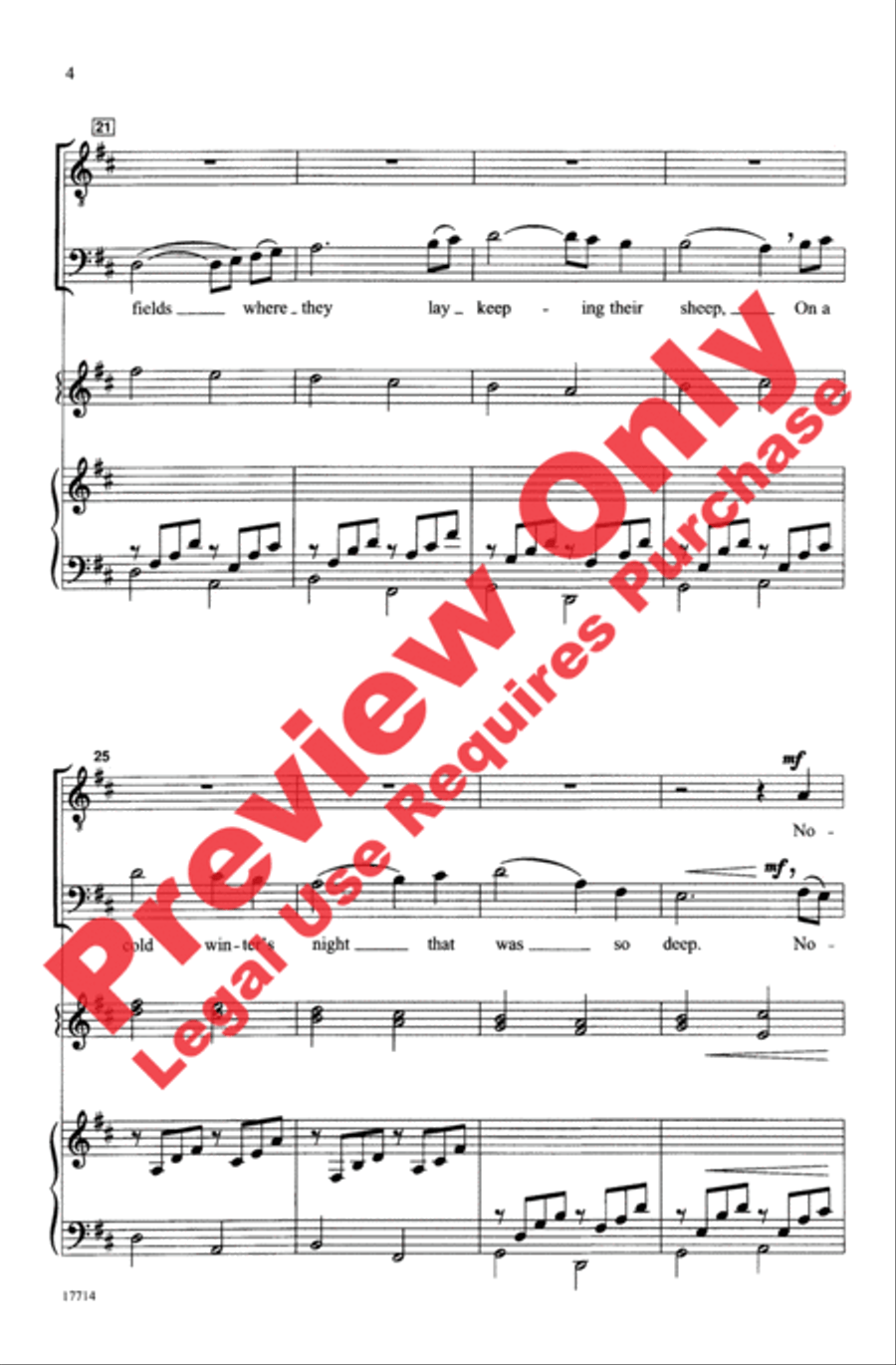 The First Noel / Pachelbel's Canon Men's Choir scores gallery preview page 4