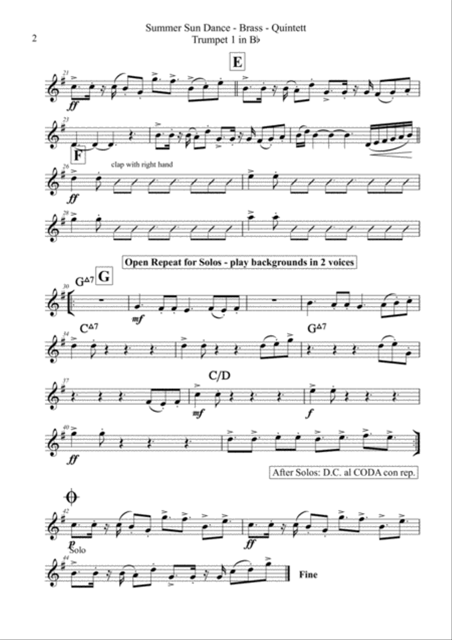 Summer Sun Dance - 11/8 - Folk Dance Style - Brass Quintet Brass Quintet scores gallery preview page 5