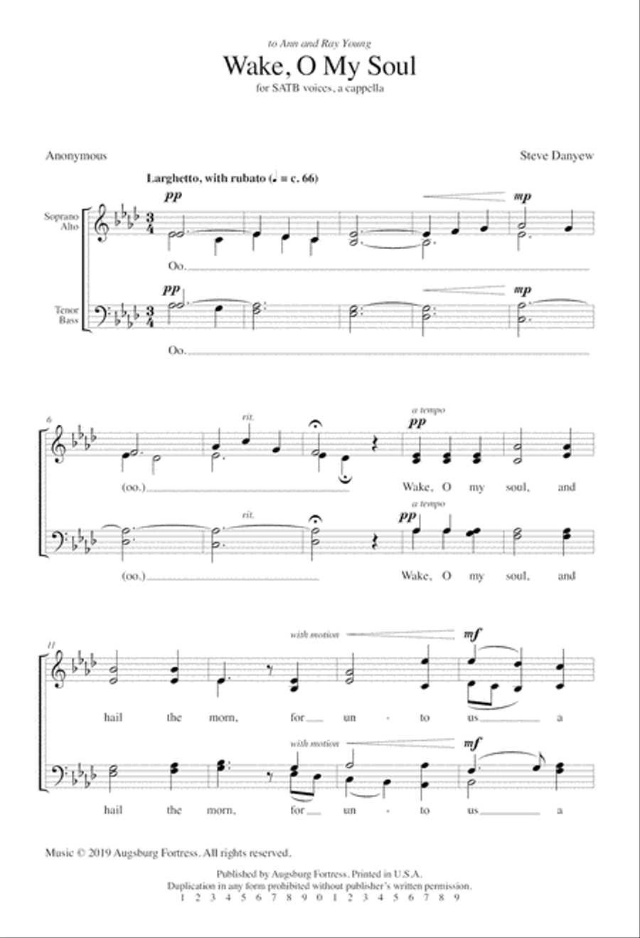 Wake, O My Soul 4-Part scores gallery preview page 2