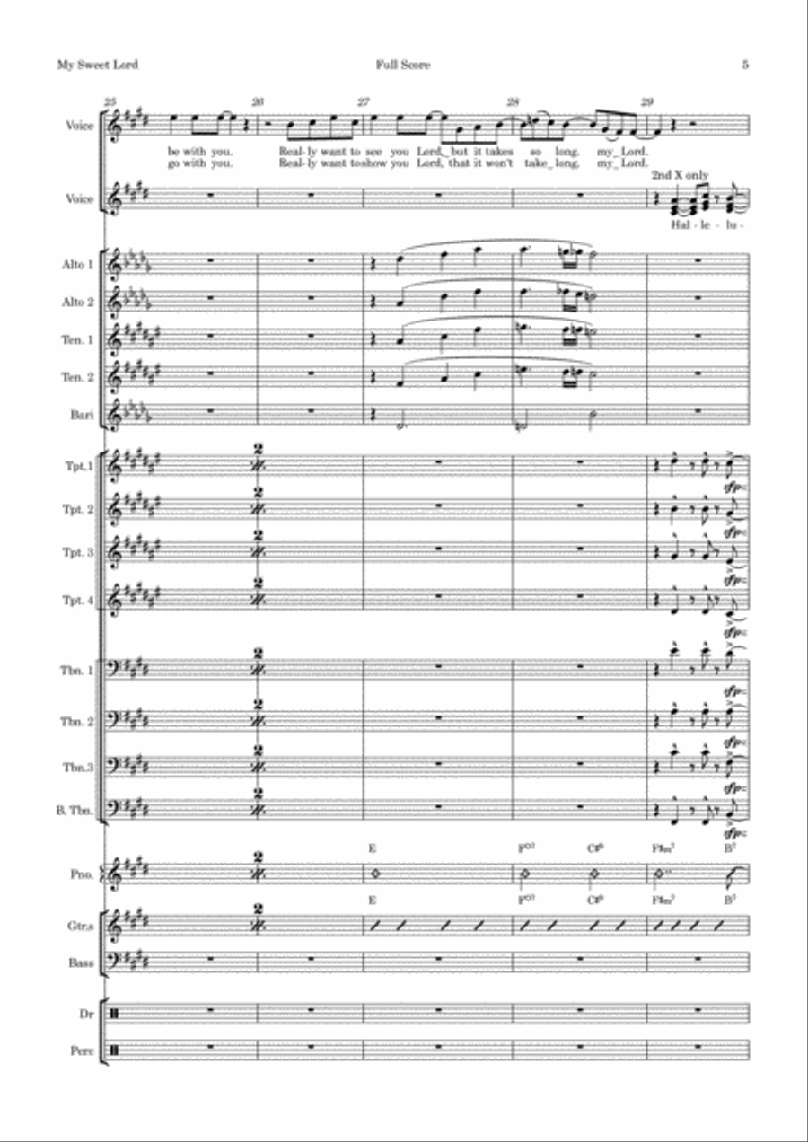 My Sweet Lord My Sweet Lord Jazz Ensemble scores gallery preview page 5