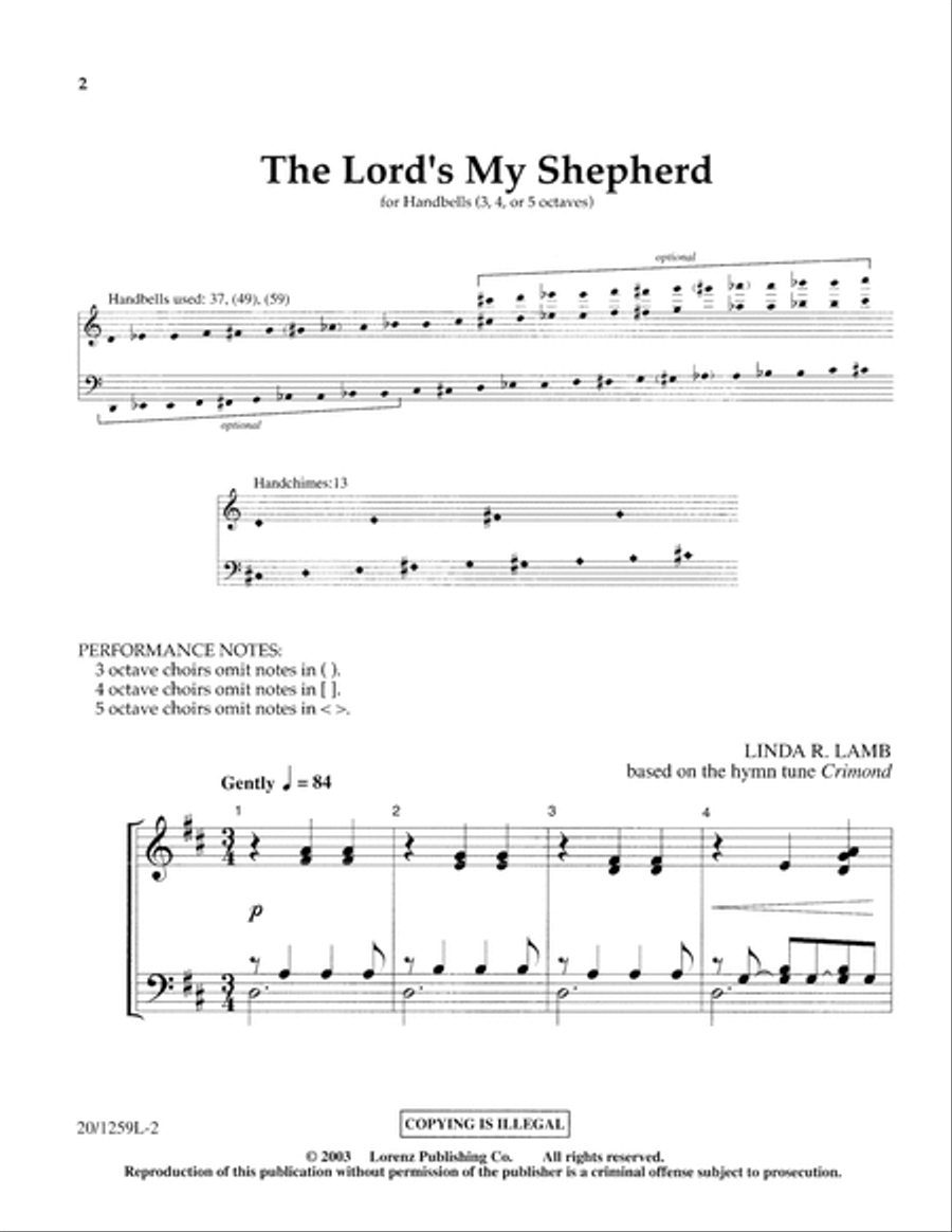 The Lord's My Shepherd 5-Octaves scores gallery preview page 2