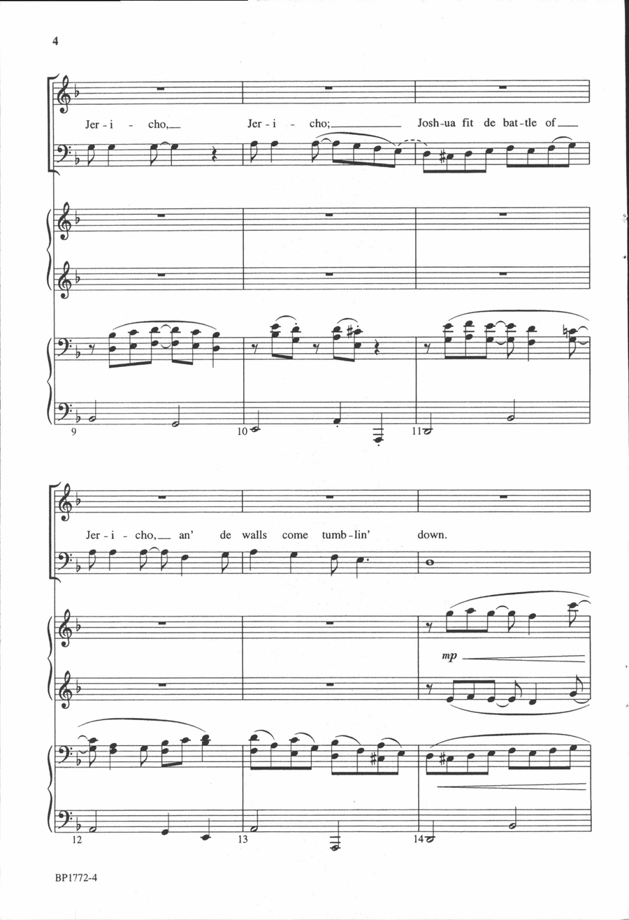 Joshua Fit de Battle of Jericho - SATB 4-Part scores gallery preview page 3