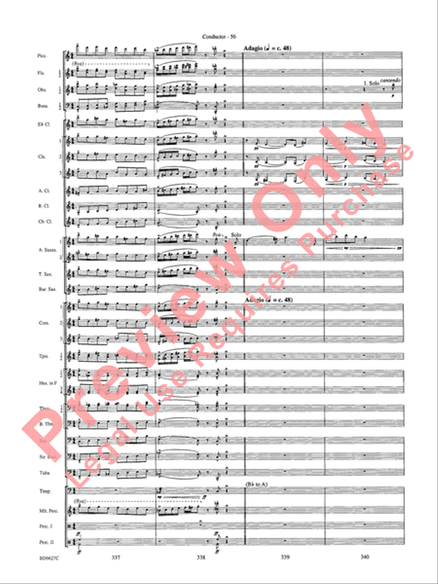 Variations on a Theme of Robert Schumann Concert Band scores gallery preview page 59