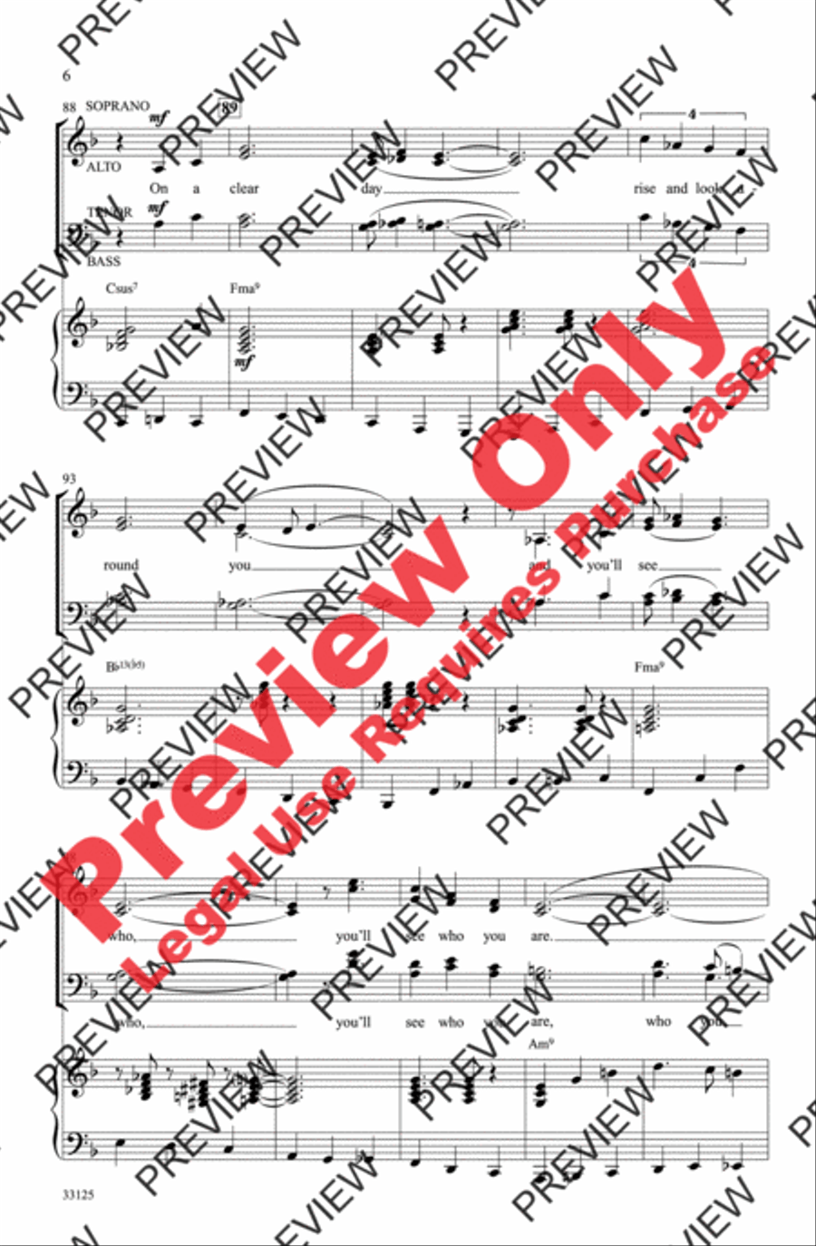 On a Clear Day 4-Part scores gallery preview page 6