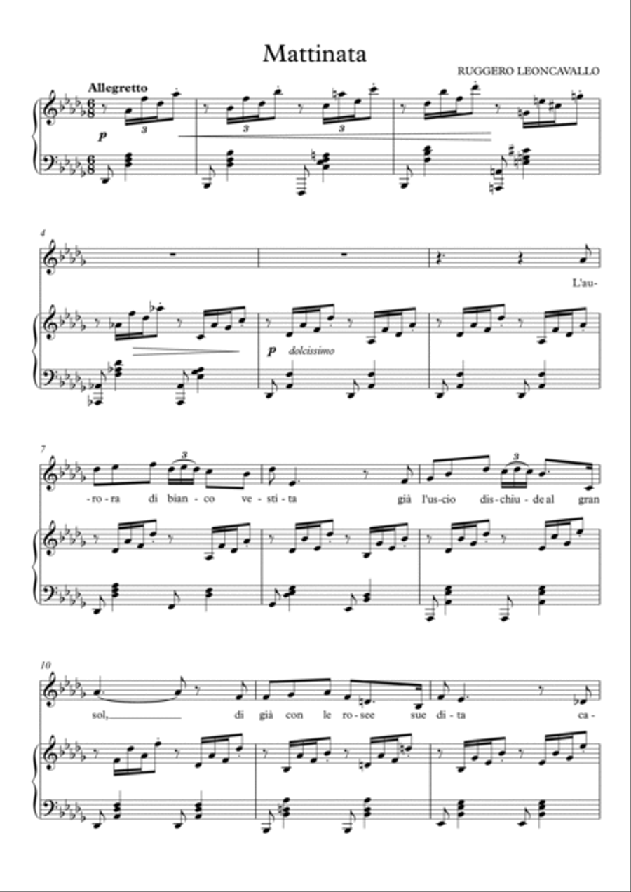 Mattinata (Db Major) Voice scores gallery preview page 2