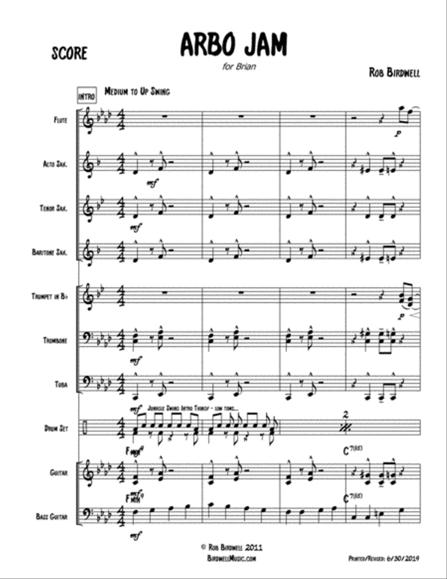 Arbo Jam Jazz Ensemble scores gallery preview page 1