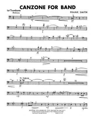 Canzone For Band - 1st Trombone