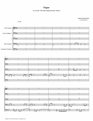 Fugue 23 from Well-Tempered Clavier, Book 2 (Trombone Quintet)