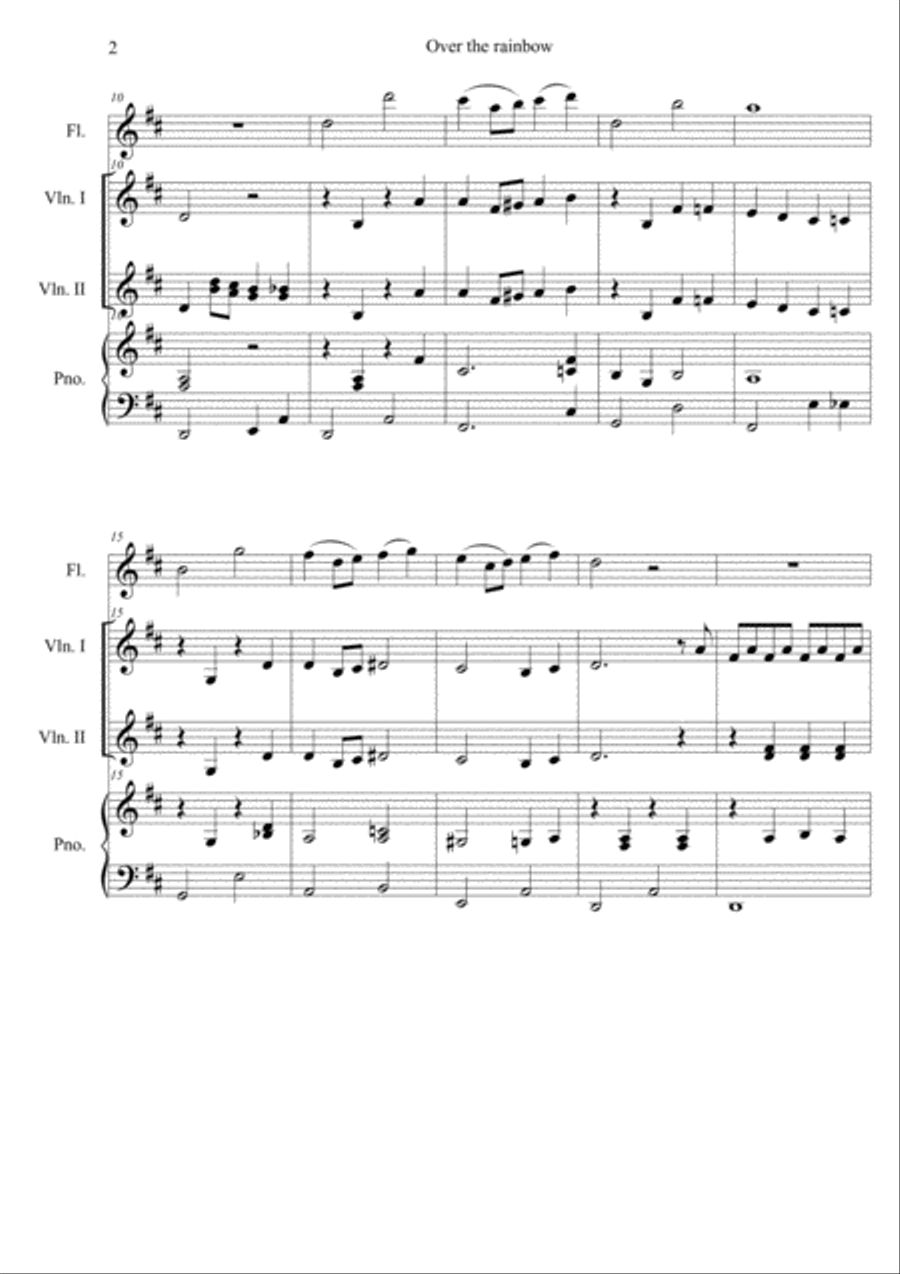 Over The Rainbow (from The Wizard Of Oz) Flute scores gallery preview page 2